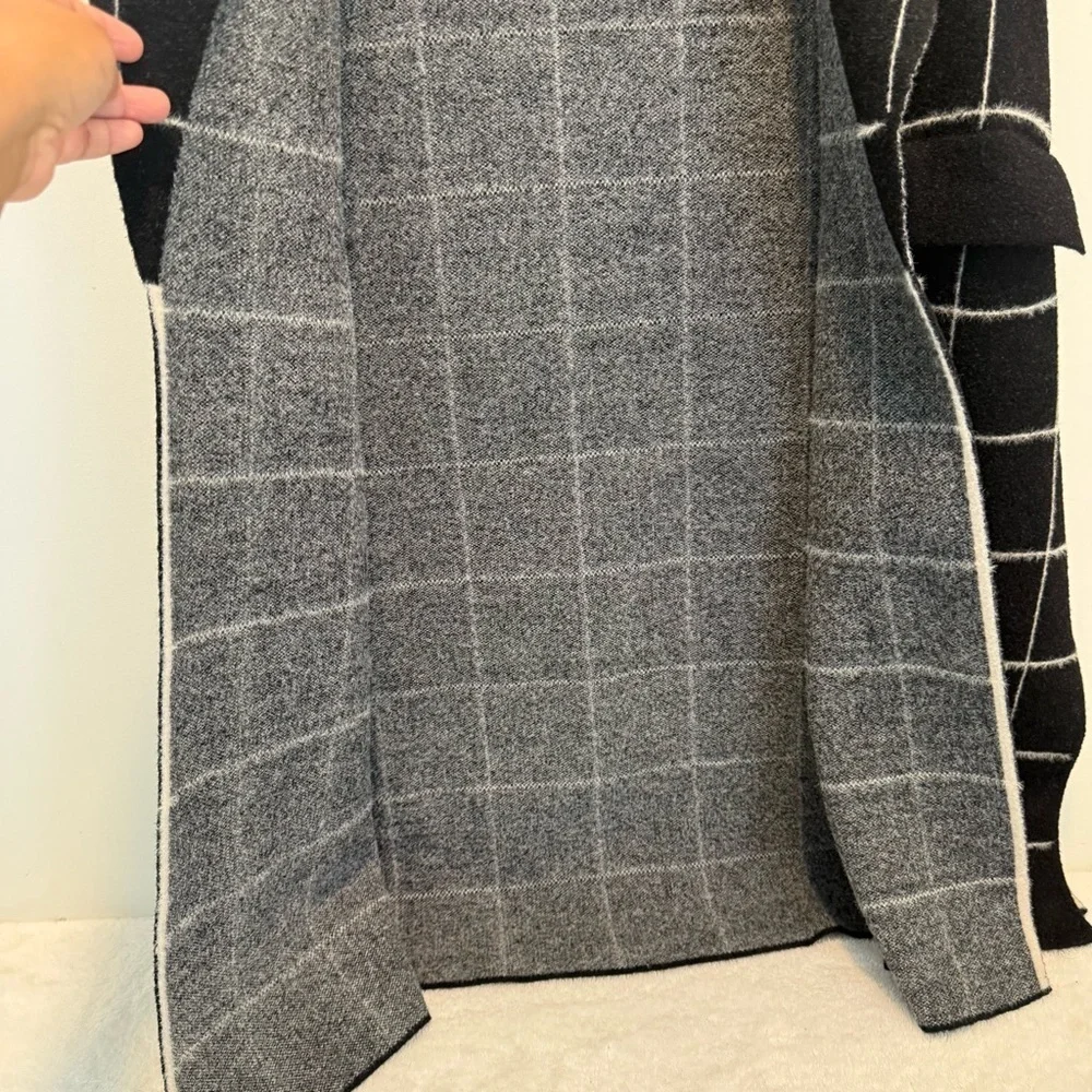 Anthropologie Quinn Windowpane Longline Duster Vest One Size OS